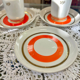 Кофейная пара Барановский ФЗ 1960гг, форма Березень ав. ВеличкоИ.П., ДиброваА.С., СпицаВ.Г.. Картинка 5